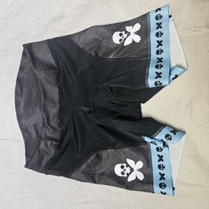 Triathlon Black and Blue Skull Cycling Shorts